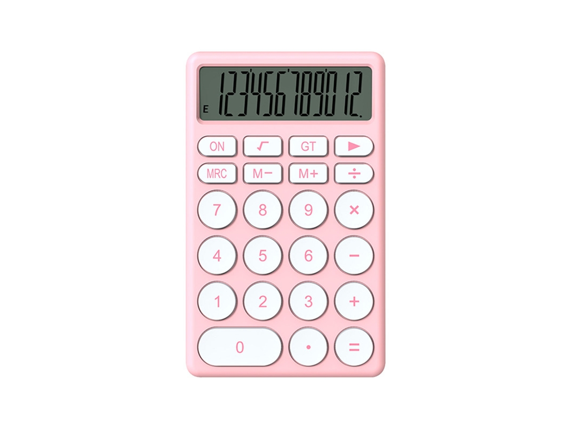 Calculadora Cartoon Multifuncional De Bolsillo Pequeña Con Gran Pantalla Para Oficina Escuela Hogar Rosa