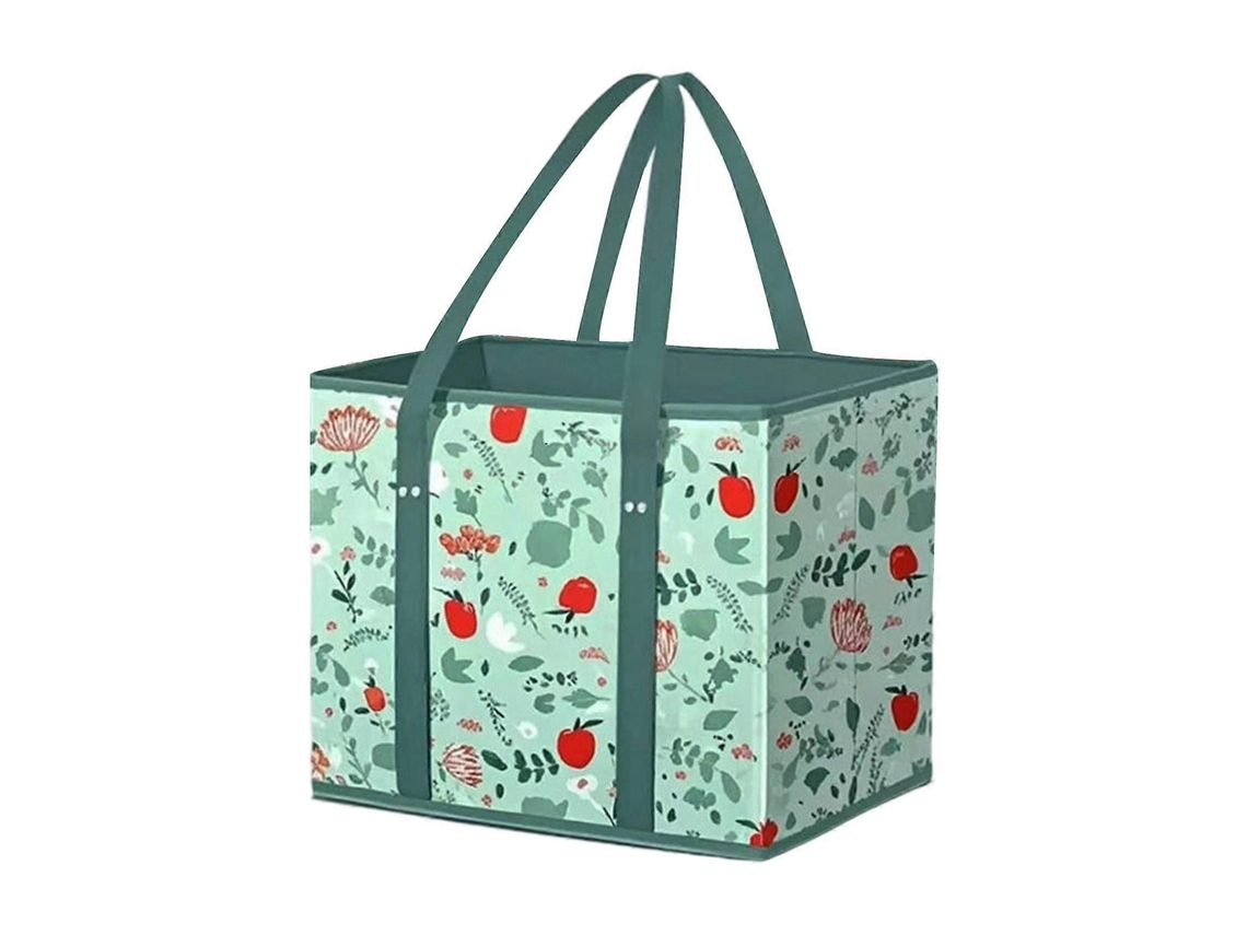 Sacola De Compras Dobrável Com Fundo Reforçado, Cesta De Compras Em Tnt Para Supermercado, Atividades Ao Ar Livre, Multicolorida.