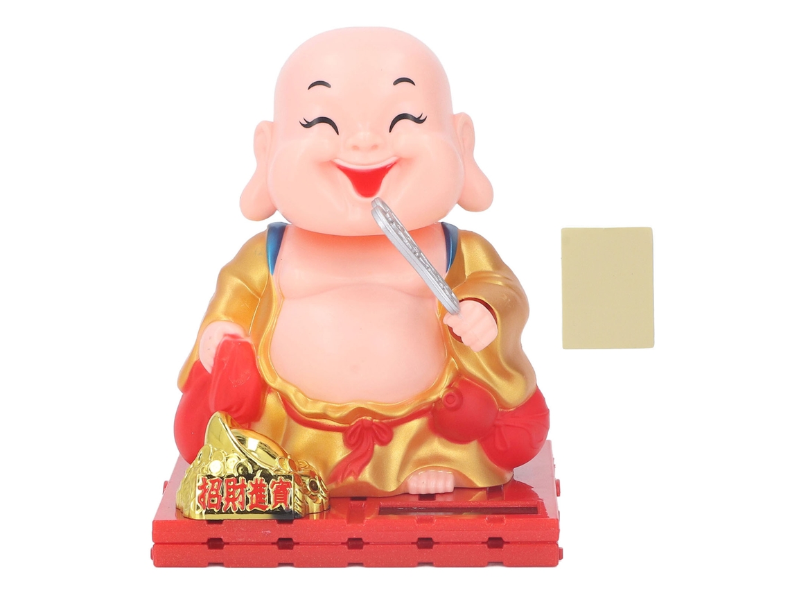 Rebe-figura De Buda Monje Com Energia Solar, Mão Automática Mexendo, Decoração Para Casa E Carro, Cor Dourada