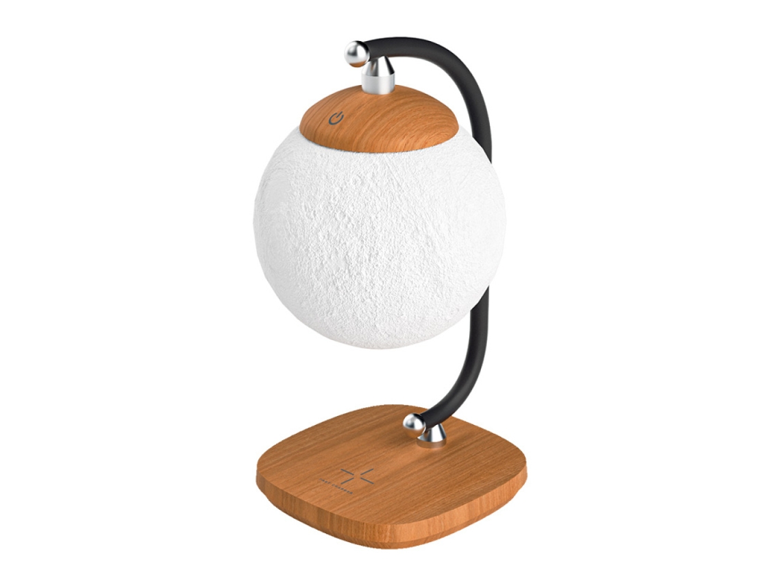 Vylara Lâmpada De Mesa Led Criativa Com Efeito De Lua, Multifuncional E Com Carregamento Sem Fios, Luz Ambiente