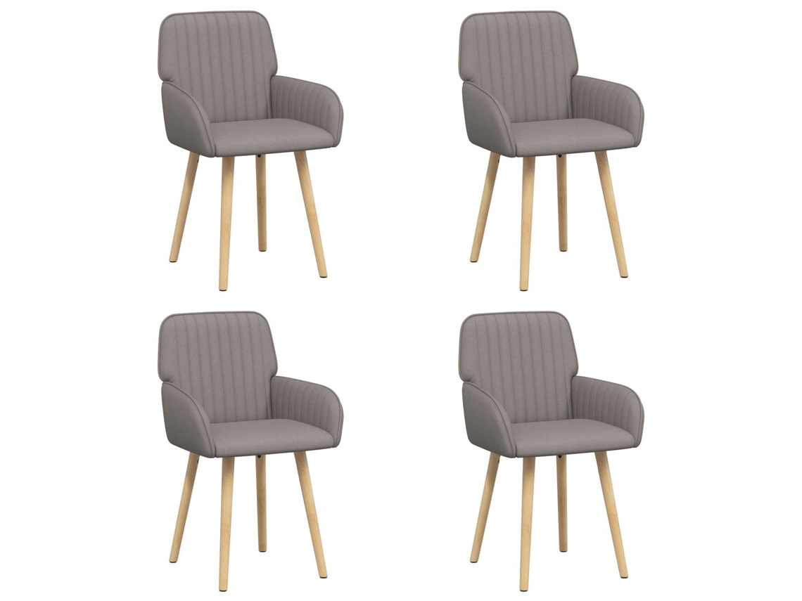 Conjunto 4 Cadeiras De Jantar Vidaxl Castanho-acinzentado Tecido (56,5 X 50 X 87,5 Cm)