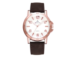 Relógio masculino de quartzo com pulseira de couro PU, estilo casual e profissional.