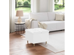 Vidaxl Otoman Com Armazenamento Branco 60 X 60 X 45 Cm Couro Sintético