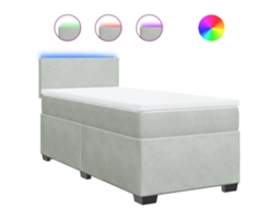 Box Spring Bed, Box Spring Beds Vidaxl Cinzeto Veludo (90 X 200 Cm)