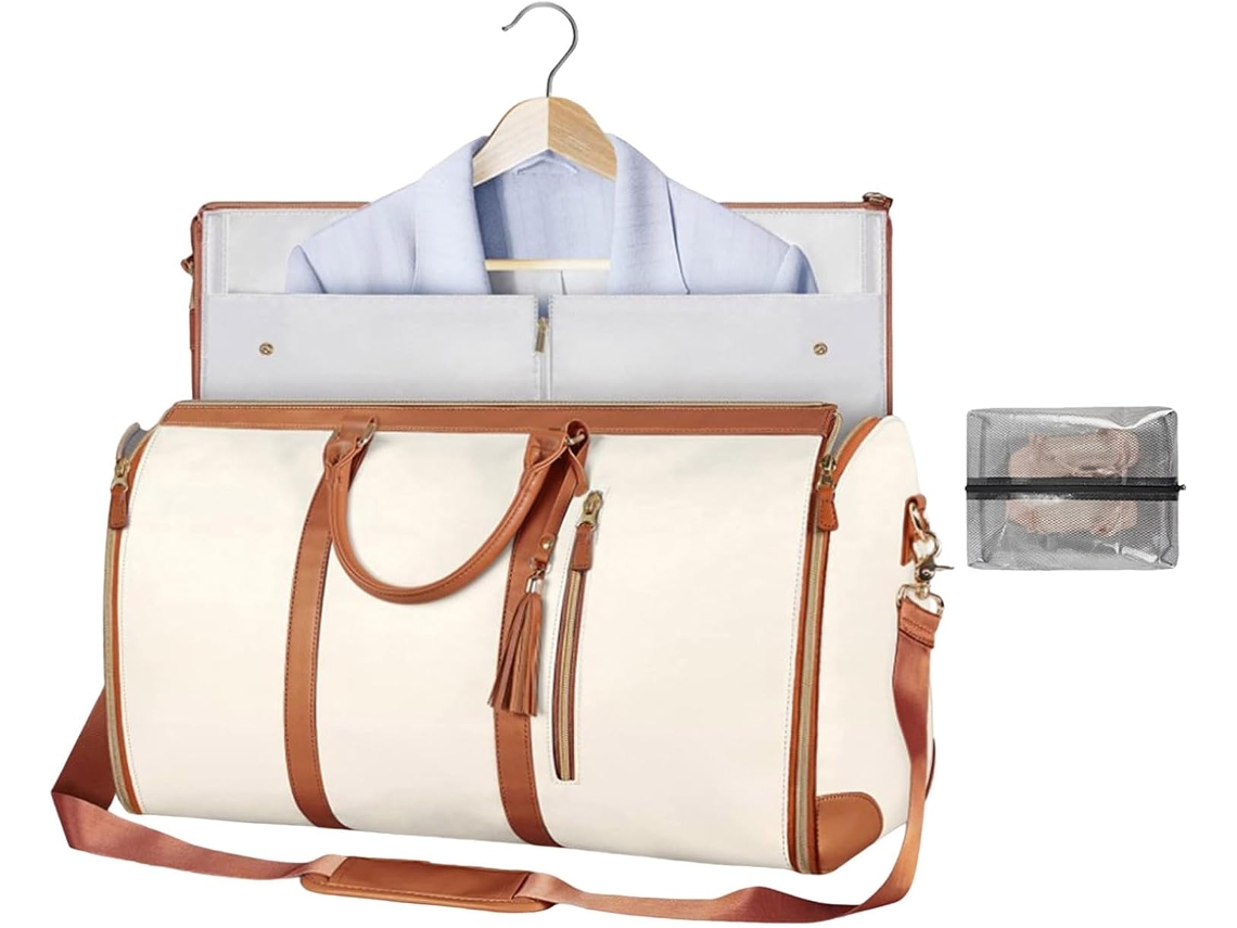 Mala para Roupas de Grande Capacidade, Impermeável, 2 em 1, Viagens AQUAFORGE (bege)