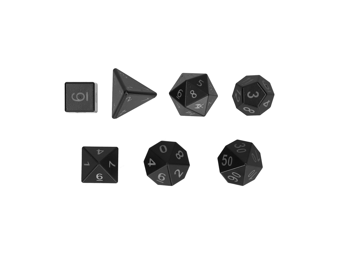 Conjunto WalshLXq de 7 dados poliédricos eletrônicos luminosos para jogos de tabuleiro e festas, pretos.