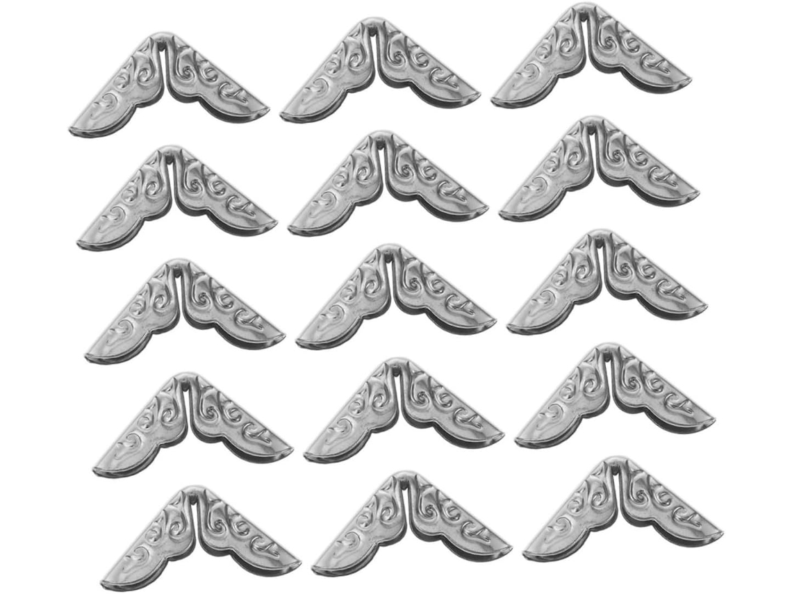 40 Protège - Coins Métalliques Vintage 14mm Argentés Para Álbuns Foto Scrapbooking Dossiers Protège - Angles