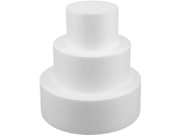 Conjunto De 3 Formas Redondas De Espuma Para Bolo Na Cor Clara