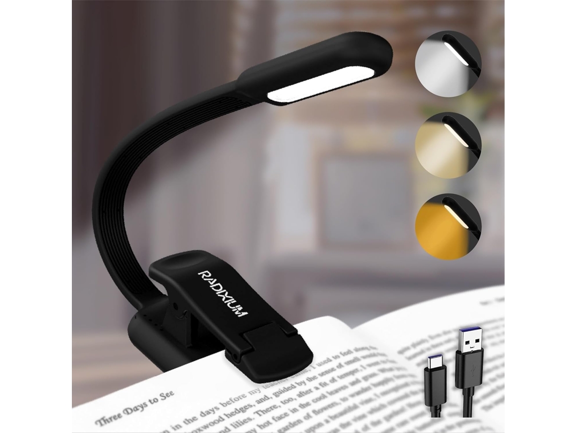 Luminária De Leitura Led Recarregável Para Ler Na Cama Proteção Os Olhos 4 Temperaturas Cor Intensidade Continuamente