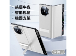 Capa Para Celular Huawei Mate X6 Em Couro Genuíno Com Suporte E Janela Inteligente (branca).