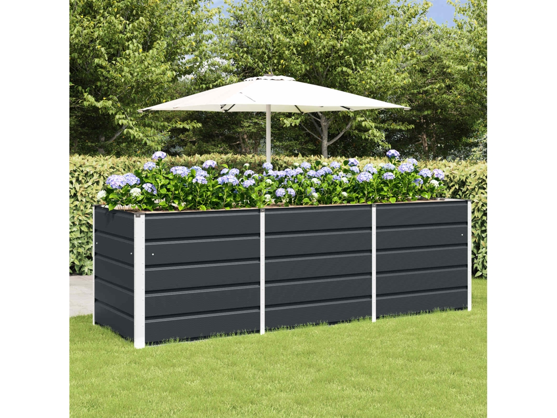 Vidaxl Floreira Antracite 240 X 80 X 75 Cm Aço