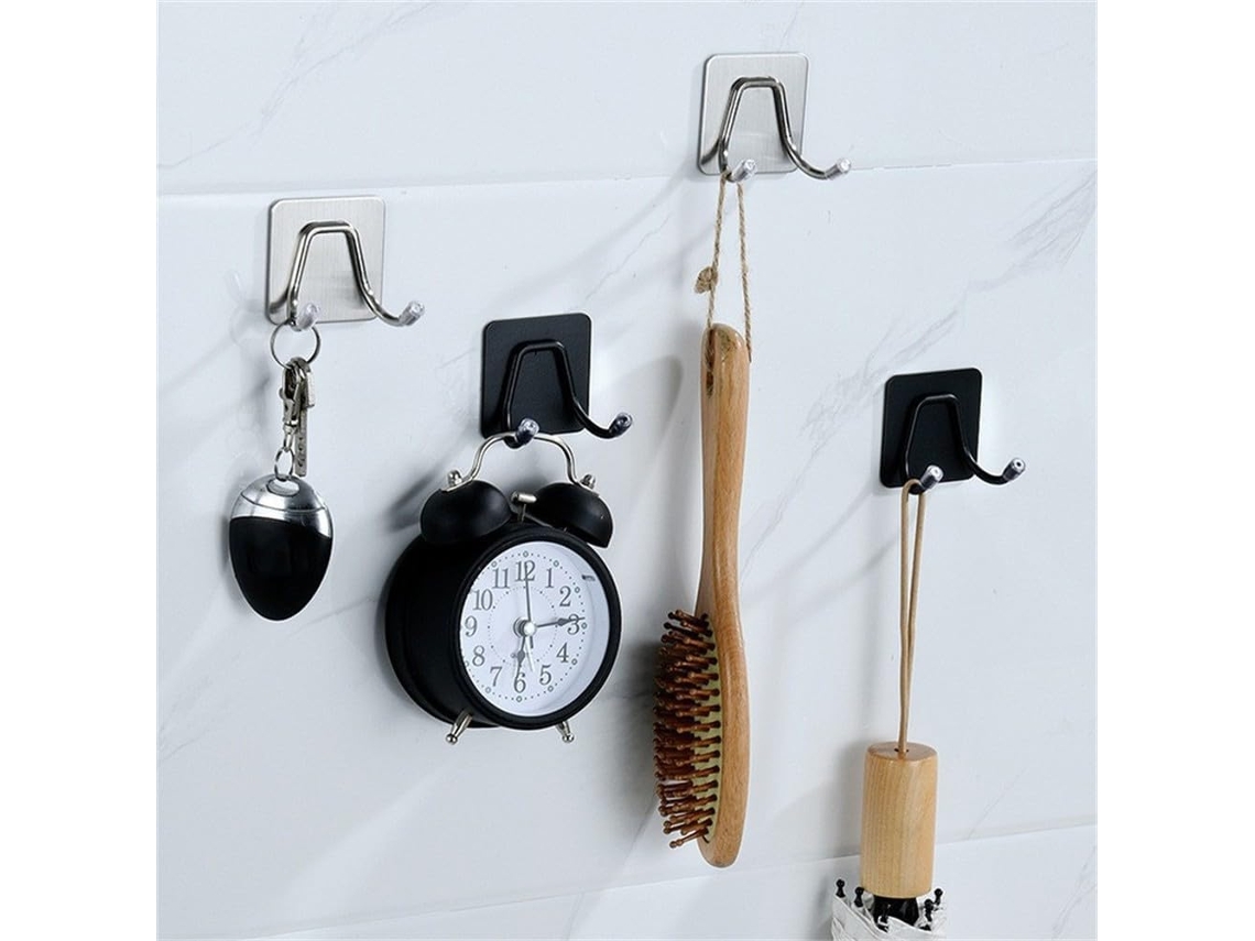 Conjunto De 5 Ganchos Aço Inoxidável Para Parede, Resistentes,