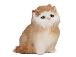 Ats muñeco de Gatso Peludo Simulado Amarelo Cute Estátua de Gatso Figura Decoratsiva para Lar Crianças Adultos