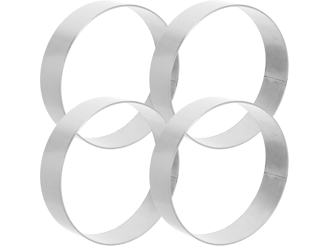 Conjunto de 4 brincos de argola redondos em aço inoxidável com design compacto e elegante.