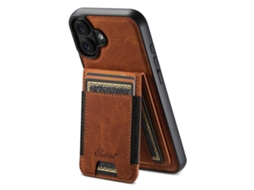 Capa Para Iphone 17 - Couro Com Textura De Lichia, Magsafe E Carteira Removível