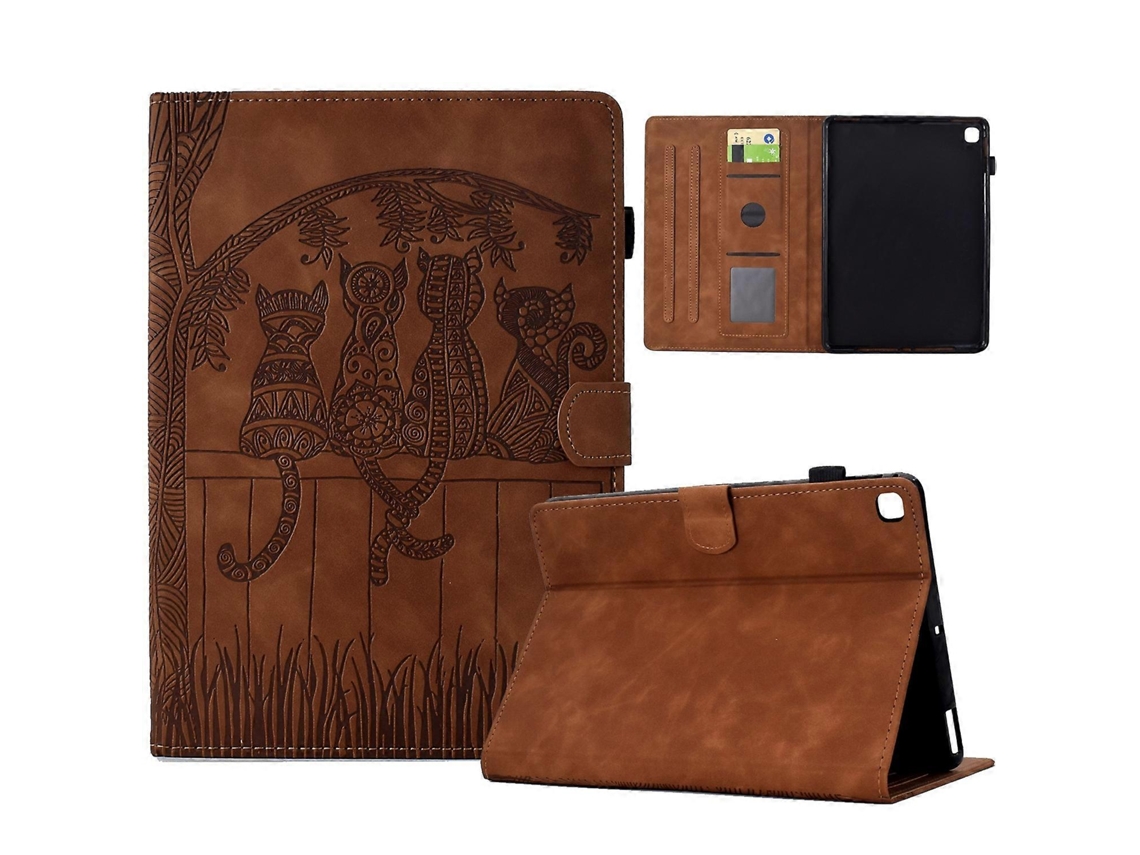 Capa de couro para tablet com estampa de gato Webake