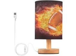 Luminária De Cabeceira Led Para Quarto, Luminária De Leitura Com Cúpula Tecido, Base De Madeira E Porta Usb Para Quarto