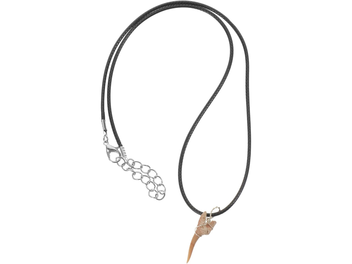Colar Unissex Com Pingente De Dente De Tubarão, Textura Natural, Leve E Confortável.