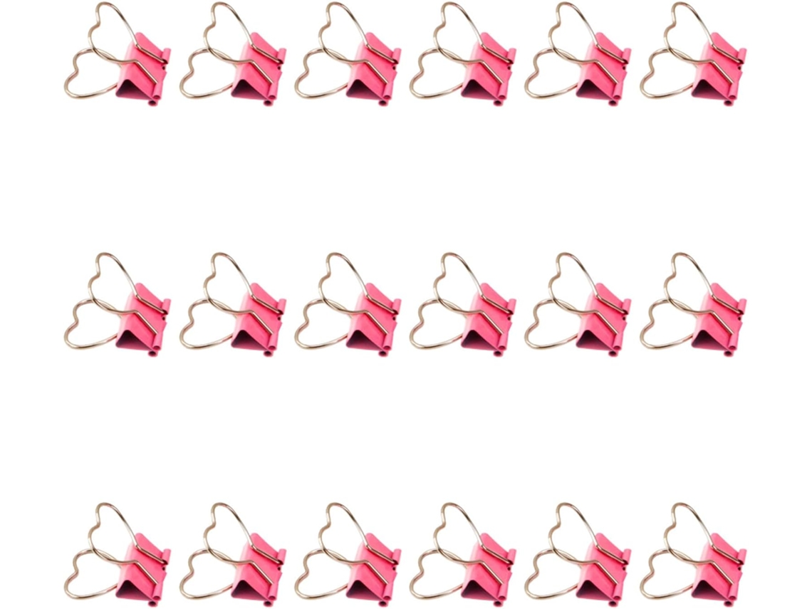 Ukcoco 18-mini Clips Metálicos Em Formato De Coração Rosa Para Escritório E Escola, Organizadores Multiuso Com Forte