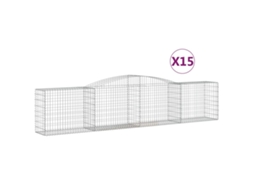 Gabion Basket, Gabion Baskets Vidaxl Prateado Ferro (400 X 50 X 80/100 Cm)