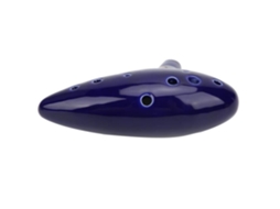 Alto Ocarina Ocarina 12 Buracos Alto C Key Instrumento Musical com Esmalte de Porcelana Simples Corda de Partitura Musical