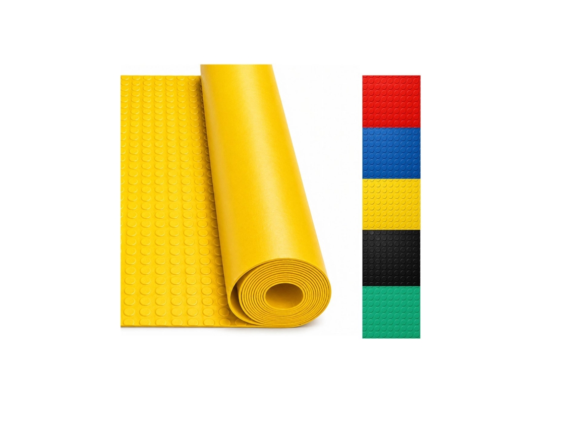 Pavimento de círculos | Chao de borracha | COLORIDO | Rolo do tamanho selecionado Rolo Amarelo: 1x5 metros