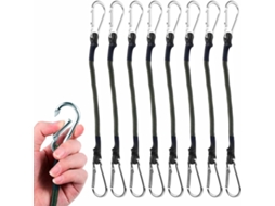 Conjunto De 8 Cintas Elásticas Com Mosquetão, Cintas Elásticas De 30 Cm Com Ganchos, Cintas Resistentes Para Bagagem, Ideais Para Camping, Lonas