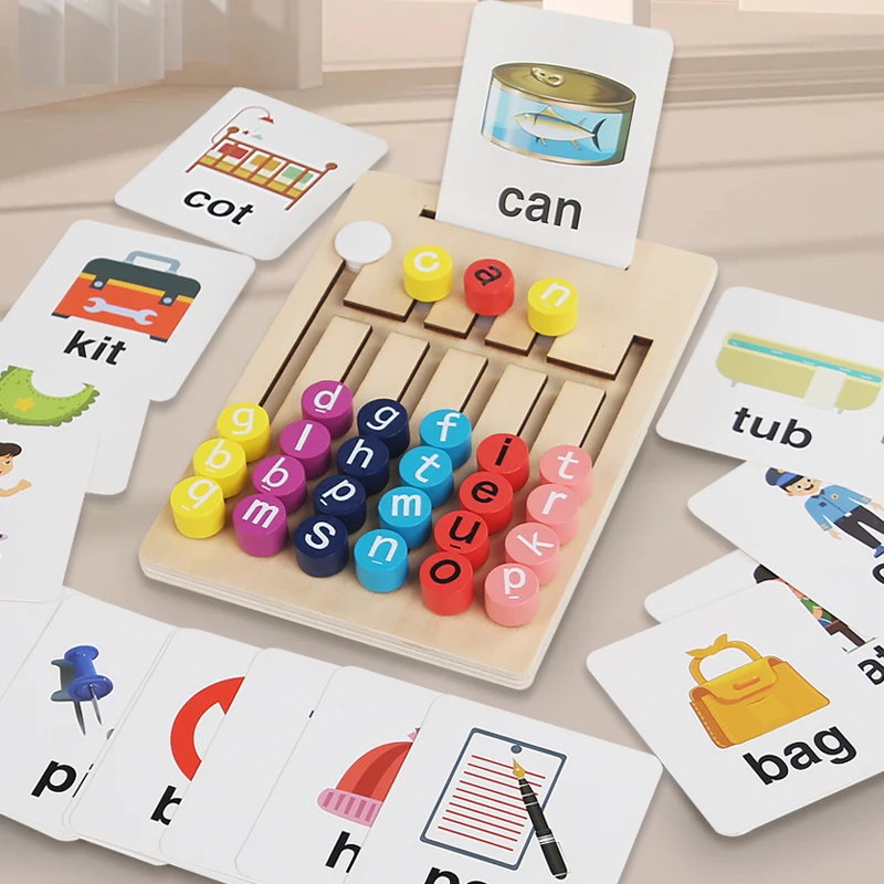 Jogo De Ortografia Montessori Com Posicionamento De Vogais E Jogo De Correspondência Do Alfabeto