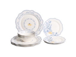 Vajilla Beliani Lovage De Porcelana Blanco 27x27x2