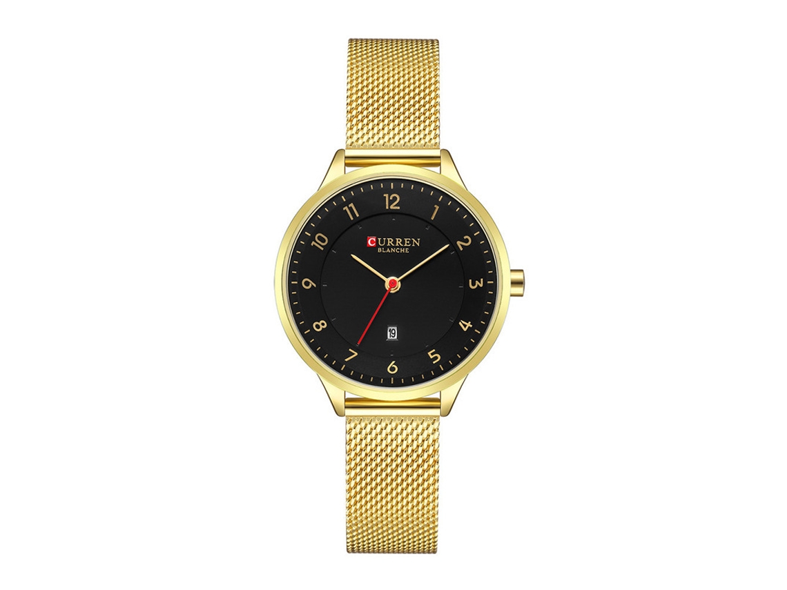 Relógio De Quartzo, Mostrador Elegante E Simples, Pulseira De Malha Metálica, Estilo Casual Feminino.
