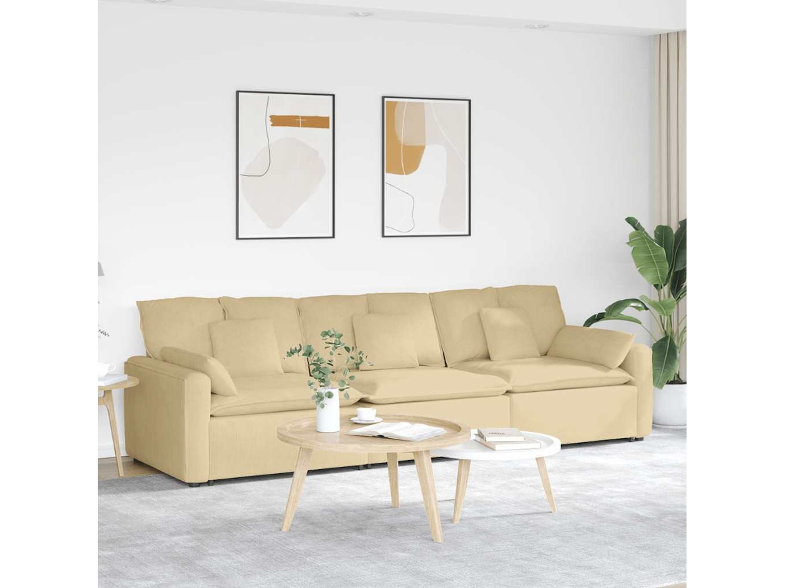Vidaxl Sofá Modular Com Almofadas Verde Cinzento