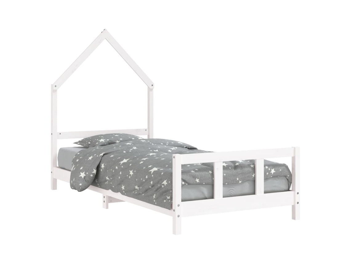 Estrutura de Cama Infantil Pinho Maciço Branco MAISON EXCLUSIVE (90x200 cm)