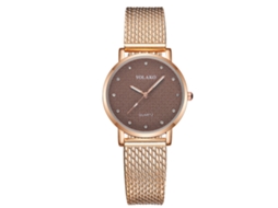 Yolako Relógio de Pulso Feminino Quartzo com Pulseira de Plástico Café