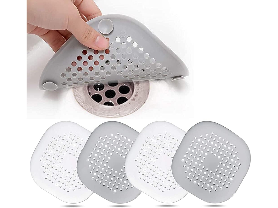 Conjunto De 4 Filtros De Drenagem Em Silicone Para Lava-loiça E Banheira - Filtro Com Ventosa Para Cozinha E Casa De Banho