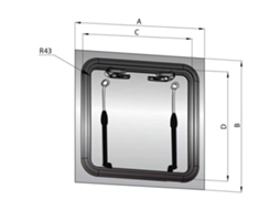 Escotilha Preto 260 X 260 Mmvetus