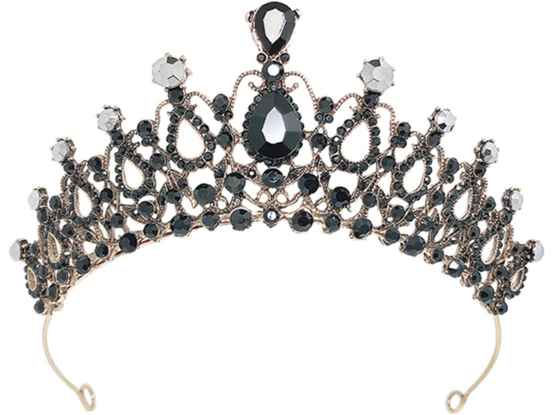 Coroa retrô elegante com liga metálica clara para casamentos e decoração feminina.