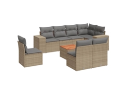Garden Sofa Set, Garden Sofa Sets Vidaxl Bege Rattan / Vime (n/a)