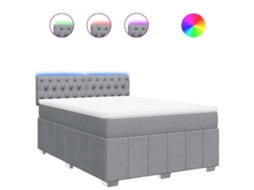 Box Spring Bed, Box Spring Beds Vidaxl Cinzeto Tecido (140 X 190 Cm)