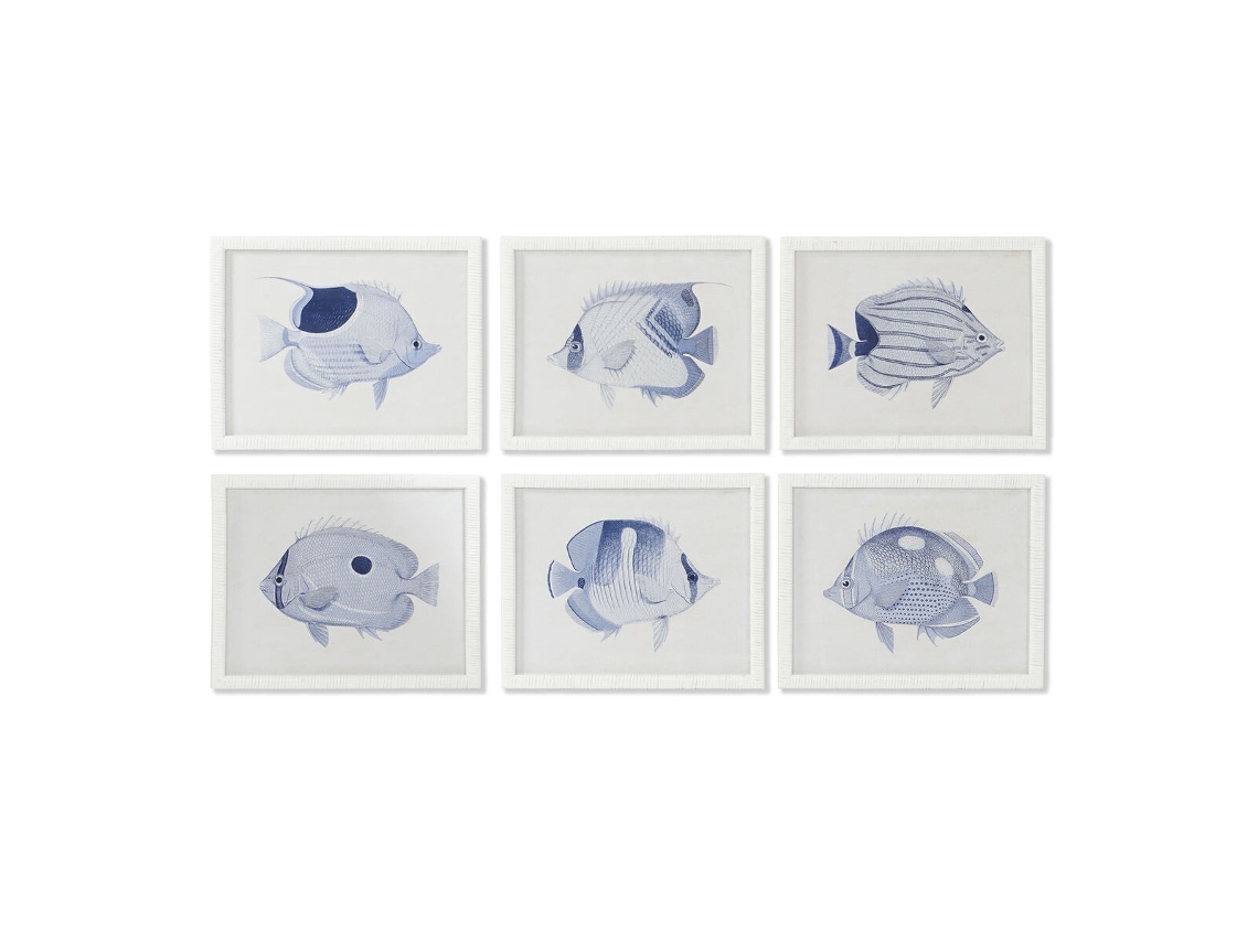 Pintura Home Esprit Mediterrâneo 50 X 2,5 X 40 Cm (6 Unidades)