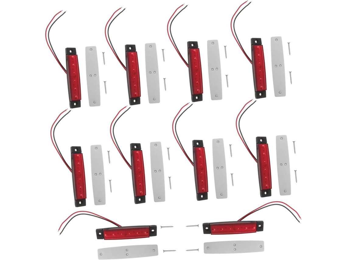 Supvox Conjunto De 10-luzes Laterais Led Para Reboque E Caminhão, Abs À Prova D Água, Luz Vermelha Brilhante E Segurança
