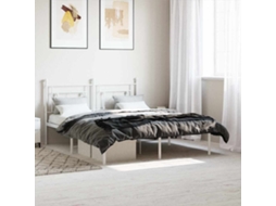 Vidaxl Estrutura de Cama com Cabeceira 160x200 Cm Metal Branco