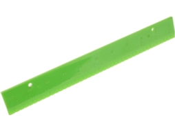 Régua de medição em Braille reutilizável em PVC verde para deficientes visuais, durável e fácil de usar.