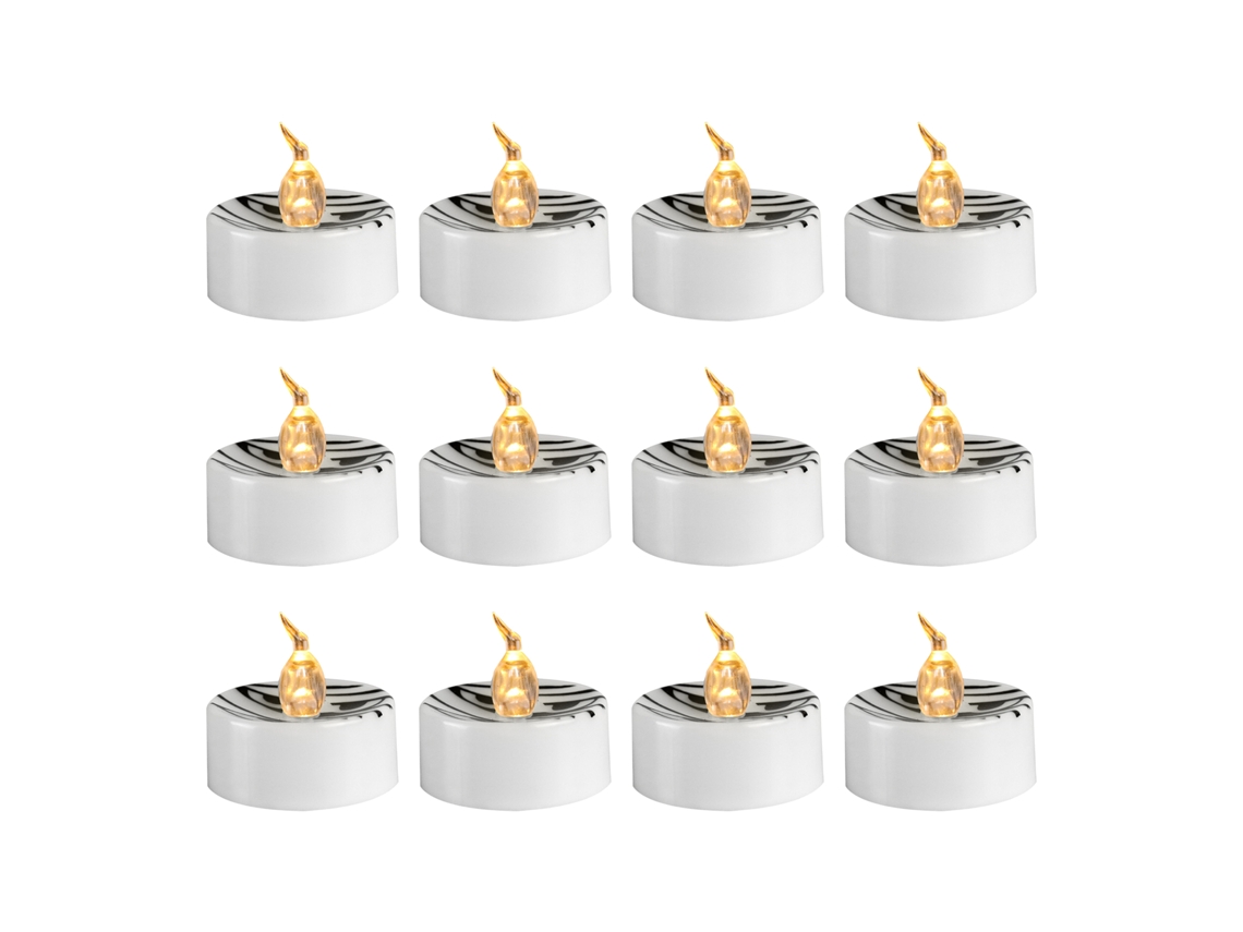 12 Velas Eletrônicas Led Decorativas Halloween Simulação