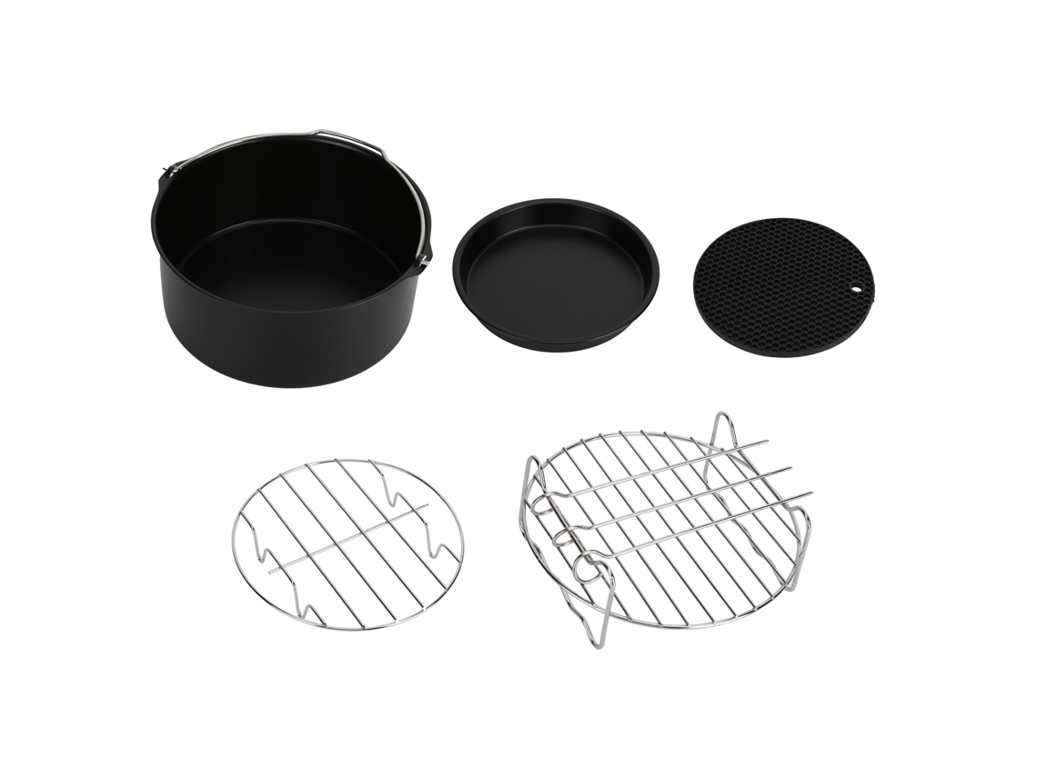 Ronjoe-acessórios Para Fritadeira 7 Polegadas: Forma De Pizza, Bolo, Grelha, Espetos E Silicone