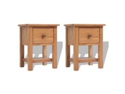 Conjunto 2 Mesa de cabeceira VIDAXL Marrom Madeira de carvalho (36x30x47 cm)