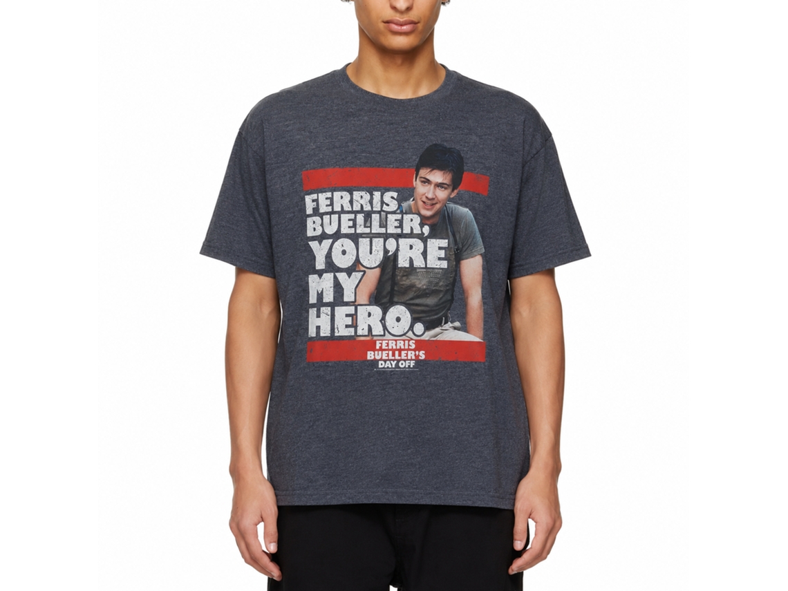Rockinstone Ferris Bueller's Day Off My Hero Heather Navy Adult T-shirt Size:l