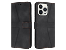 Capa De Couro Para Iphone 15 Pro - Triangular - Cor Sólida