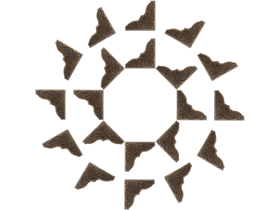 50 Peças - 26mm - Quadro Fotográfico - Protetores De Ângulo Em Metal Bronze - Para Álbum De Recortes