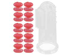 Mali 10pcs Escova de Dentes de Dedo Bebê Silicone Macio Infantil Seguro para Recém nascido Casca Vermelha
