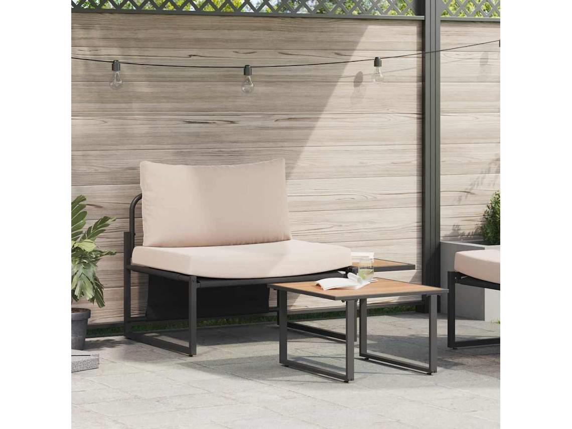 Vidaxl Conjunto De Sofá De Jardim 2 Unid. Cinzento-acastanhado Aço